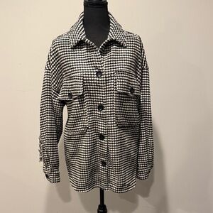 SO Black and White Houndstooth Blazer